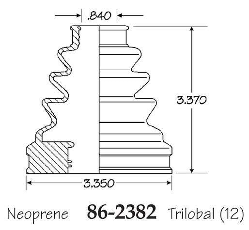 EMPI CV Joint Boot P/N:86-2382-D Fits: Honda Civic 05-01 - Image 1