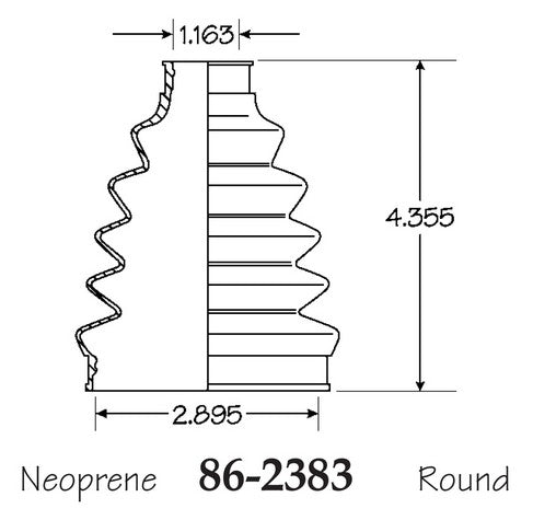 EMPI CV Joint Boot P/N:86-2383-D Fits: Ford Focus 05-00 - Image 1
