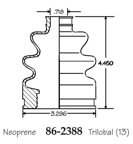 EMPI CV Joint Boot P/N:86-2388-D Fits: Chrysler Pt Cruiser 10-01, Dodge Neon 05-00, Plymouth Neon 01-00 - Image 1