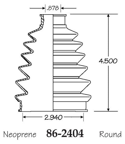 EMPI CV Joint Boot P/N:86-2404-D Fits: Acura Ilx, Acura Rsx, Chevrolet Beretta, Chevrolet Cavalier, Chevrolet Cobalt, Chevrolet Corsica, Chevrolet Cruze, Chevrolet Hhr, Chevrolet Malibu, Chevrolet Sonic - Image 1