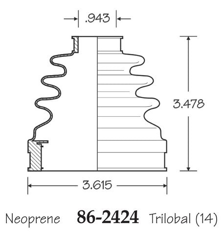 EMPI CV Joint Boot P/N:86-2424-D Fits: Audi A4, Audi A4 Quattro, Audi A6, Audi A6 Quattro, Audi A8 Quattro, Audi Rs4, Audi S4, Audi S6, Audi S8, Audi Tt, Audi Tt Quattro, Volkswagen Cc, Volkswagen Eos, Volkswagen Jetta, Volkswagen Passat - Image 1