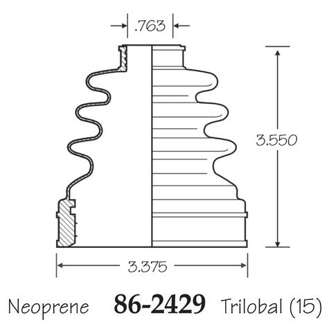 EMPI CV Joint Boot P/N:86-2429-D Fits: Mazda 3 09-04 - Image 1