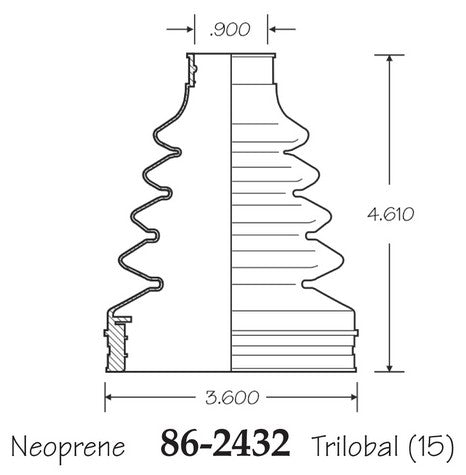 EMPI CV Joint Boot P/N:86-2432-D Fits: Audi A4 Quattro, Audi A5 Quattro, Audi Allroad, Audi Q5, BMW 228i Xdrive, BMW 320i Xdrive, BMW 325xi, BMW 328d Xdrive, BMW 328i Xdrive, BMW 328xi - Image 1