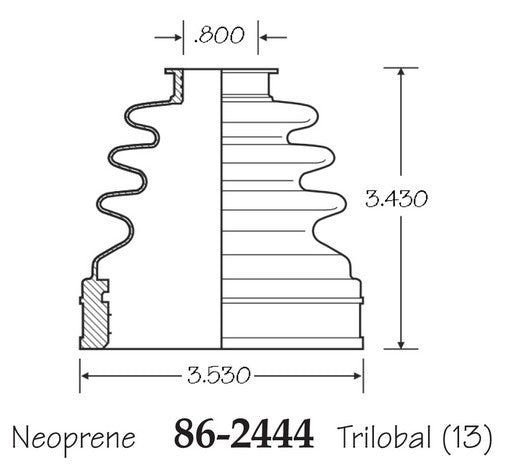EMPI CV Joint Boot P/N:86-2444-D Fits: Mazda 3 09-04, Mazda 5 09-06, Nissan Altima 17-13, Volvo S40 10-05 - Image 1
