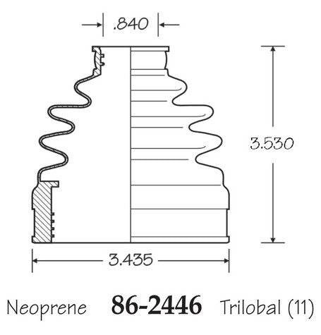 EMPI CV Joint Boot P/N:86-2446-D Fits: Kia Rio 08-06, Kia Rio5 08-06, Kia Spectra 09-04, Kia Spectra5 09-05, Kia Sportage 10-05 - Image 1
