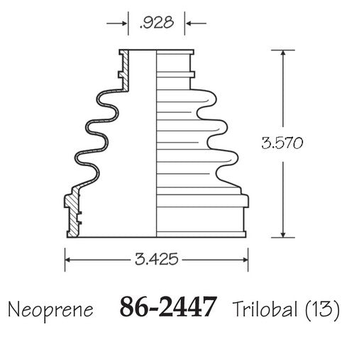 EMPI CV Joint Boot P/N:86-2447-D Fits: Pontiac Vibe 08-03, Toyota Corolla 08-03, Toyota Matrix 08-03 - Image 1