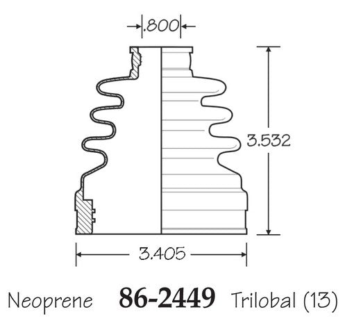 EMPI CV Joint Boot P/N:86-2449-D Fits: Mitsubishi Outlander 2003 - Image 1