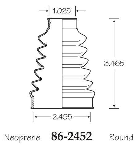 EMPI CV Joint Boot P/N:86-2452-D Fits: Audi A3, Audi A3 Quattro, Audi A6 Quattro, Audi A7 Quattro, Audi A8 Quattro, Audi Q5, Audi Q7, Audi Rs7 - Image 1