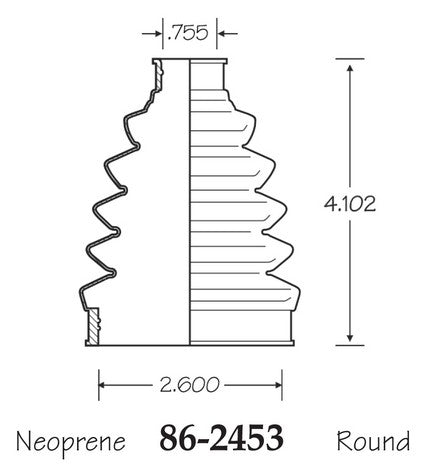 EMPI CV Joint Boot P/N:86-2453-D Fits: Audi R8, Can-am Commander 800r, Can-am Maverick 1000r, Can-am Maverick 1000r Turbo X Ds, Can-am Maverick 1000r X Ds, Can-am Maverick 1000r X Mr Dps, Can-am Maverick 1000r X Rs Dps, Can-am Maverick 1000r X Xc Dps - Image 1