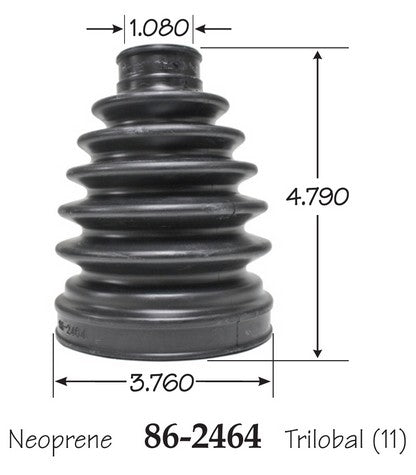 EMPI CV Joint Boot P/N:86-2464-D Fits: Buick Enclave, Chevrolet Captiva Sport, Chevrolet Equinox, GMC Acadia, GMC Acadia Limited, GMC Terrain, Honda Trx420fe Fourtrax Rancher 4x4 Es, Saturn Outlook, Saturn Vue, Suzuki Xl-7 - Image 1