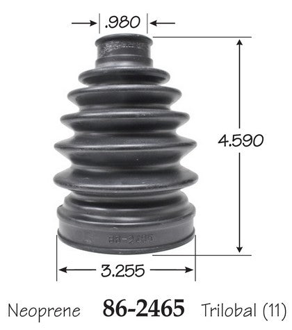 EMPI CV Joint Boot P/N:86-2465-D Fits: Chevrolet Cruze 16-11, Chevrolet Equinox 17-10, Chevrolet Hhr 11-06, GMC Terrain 17-10 - Image 1