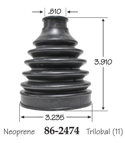 EMPI CV Joint Boot P/N:86-2474-D Fits: Subaru Crosstrek 18-16, Subaru Forester 17-09, Subaru Impreza 14-11, Subaru Impreza 18-17, Subaru Legacy 18-15, Subaru Outback 18-15, Subaru Wrx 18-15, Subaru Xv Crosstrek 15-13 - Image 1
