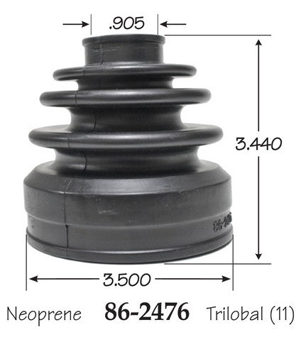 EMPI CV Joint Boot P/N:86-2476-D Fits: Jeep Compass 17-13, Toyota Rav4 12-10 - Image 1