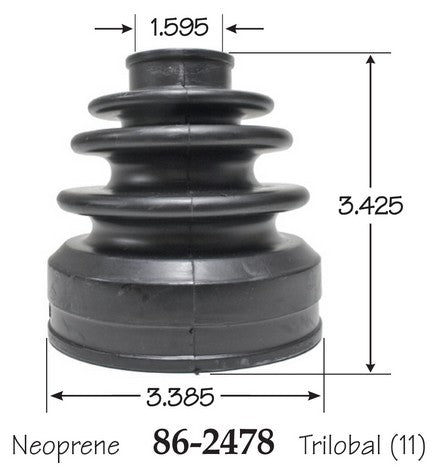 EMPI CV Joint Boot P/N:86-2478-D Fits: Mazda 5 15-12, Toyota Camry 17-12, Toyota Rav4 18-10 - Image 1