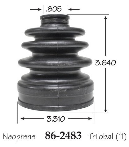 EMPI CV Joint Boot P/N:86-2483-D Fits: Saab 9-2x 06-05, Subaru Impreza 07-04, Subaru Legacy 09-05, Subaru Outback 09-05, Subaru Tribeca 14-08 - Image 1