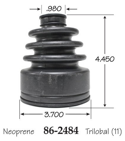 EMPI CV Joint Boot P/N:86-2484-D Fits: Acura Mdx 13-10, Acura Zdx 13-10, Honda Pilot 2015 - Image 1