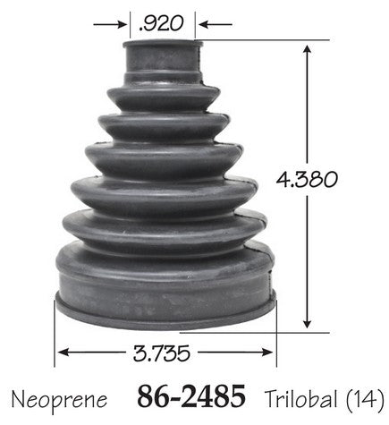 EMPI CV Joint Boot P/N:86-2485-D Fits: Chevrolet Malibu 12-08, Pontiac G6 2009, Saturn Aura 2009, Volkswagen Golf 17-15 - Image 1