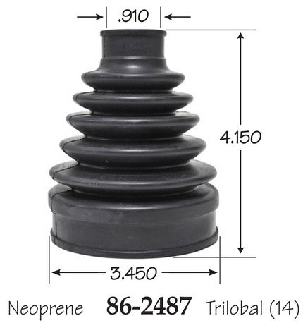EMPI CV Joint Boot P/N:86-2487-D Fits: Chrysler 200 14-11, Dodge Journey 16-09, Subaru Legacy 14-10, Subaru Outback 14-10 - Image 1