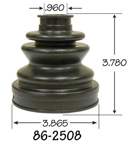 EMPI CV Joint Boot P/N:86-2508-D Fits: Acura Ilx 15-13, Honda Civic 15-12, Lexus Nx200t 17-15, Toyota Avalon 18-13, Toyota Camry 17-14, Toyota Highlander 16-14, Toyota Venza 15-09 - Image 1