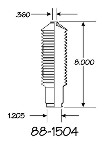 EMPI Rack and Pinion Bellows P/N:88-1504-K Fits: Nissan 200sx 98-95, Nissan Pulsar 1983, Nissan Pulsar Nx 86-83, Nissan Sentra 99-82 - Image 1