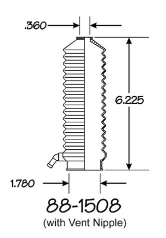 EMPI Rack and Pinion Bellows P/N:88-1508-K Fits: Infiniti M30 92-90, Nissan Pulsar Nx 88-87, Nissan Sentra 90-87 - Image 1