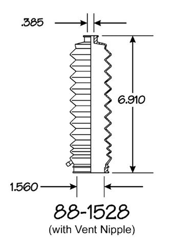 EMPI Rack and Pinion Bellows P/N:88-1528-K Fits: Acura Integra 89-86, Acura Legend 90-86, Honda Civic 87-85, Nissan Sentra 94-89 - Image 1