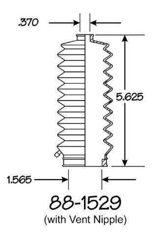 EMPI Rack and Pinion Bellows P/N:88-1529-K Fits: Honda Accord 81-76, Honda Civic 79-73, Honda Prelude 82-79 - Image 1