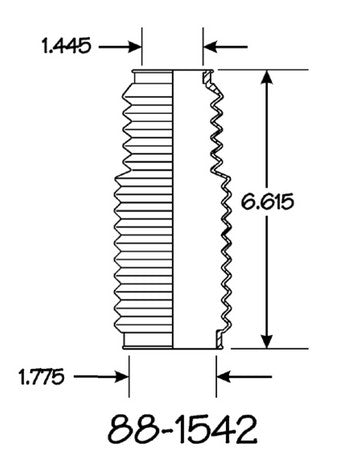 EMPI Rack and Pinion Bellows P/N:88-1542-K Fits: BMW 228i, BMW 318i, BMW 318is, BMW 318ti, BMW 320i, BMW 323is, BMW 325, BMW 325e, BMW 325i, BMW 325is, BMW 325ix, BMW 328i, BMW 328is, BMW 525i, BMW 528i, BMW 530i, BMW M3, BMW Z3, BMW Z8, Mazda 929 - Image 1