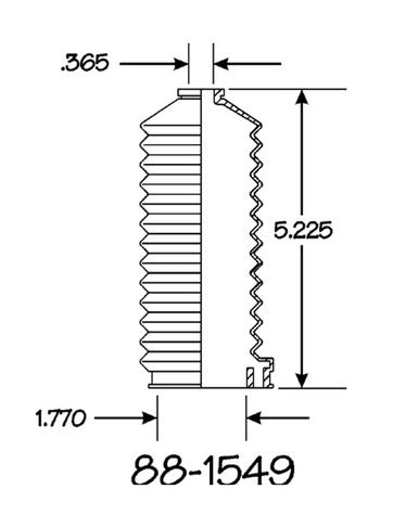 EMPI Rack and Pinion Bellows P/N:88-1549-K Fits: Nissan Stanza 83-82 - Image 1
