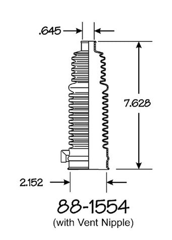 EMPI Rack and Pinion Bellows P/N:88-1554-K Fits: Ford Contour 00-95, Ford Escape 07-01, Mazda Tribute 06-01, Mazda Tribute 10-08, Mercury Mariner 07-05, Mercury Mystique 00-95 - Image 1