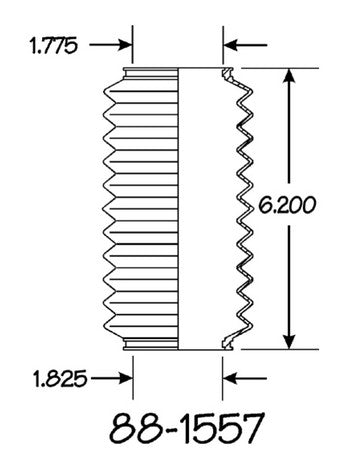 EMPI Rack and Pinion Bellows P/N:88-1557-K Fits: Lexus Ls400 94-90, Toyota Supra 88-86 - Image 1
