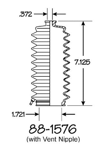 EMPI Rack and Pinion Bellows P/N:88-1576-K Fits: Acura Cl 99-97, Acura Tl 98-95, Acura Vigor 94-92, Honda Accord 97-94, Honda Odyssey 97-95, Honda Prelude 01-92, Isuzu Oasis 97-96 - Image 1