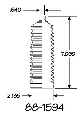 EMPI Rack and Pinion Bellows P/N:88-1594-K Fits: Ford Taurus 99-96, Nissan Altima 17-13, Nissan Maxima 18-16, Nissan Murano 17-15, Nissan Pathfinder 18-13 - Image 1