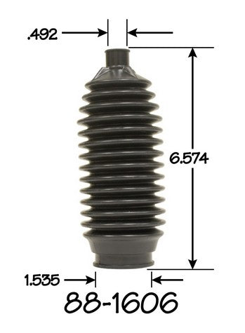 EMPI Rack and Pinion Bellows P/N:88-1606-K Fits: Honda Fit 08-07, Mitsubishi Lancer 07-02, Nissan Pulsar Nx 86-83, Suzuki Sx4 13-07, Volvo S40 03-00, Volvo V40 04-00 - Image 1