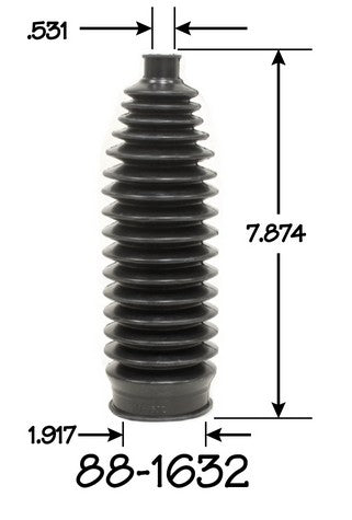 EMPI Rack and Pinion Bellows P/N:88-1632-K Fits: Ford Edge, Honda Pilot, Lexus Es300, Lexus Es330, Lexus Rx330, Lexus Rx350, Lincoln Mkx, Mazda 3, Mazda 6, Mazda Cx-5 - Image 1