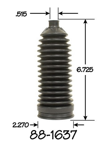 EMPI Rack and Pinion Bellows P/N:88-1637-K Fits: Acura Mdx 17-14, Acura Rdx 17-13, Honda Accord 17-13, Honda Cr-v 16-12, Honda Cr-z 16-11, Honda Fit 14-09, Honda Insight 14-10, Honda Pilot 17-16, Honda Ridgeline 18-17 - Image 1