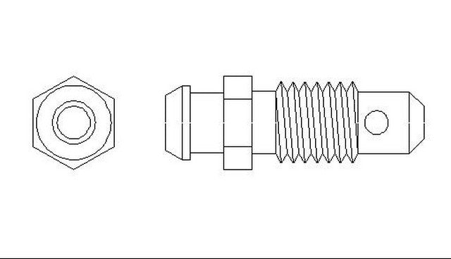 Better Brake Parts Brake Bleeder Screw P/N:9405 Fits: Buick Century, Cadillac Deville, Chevrolet Blazer, Chevrolet Chevette, Chevrolet Equinox, Ford Fiesta, Honda Civic, Honda Civic Del Sol, Honda Fit - Image 1