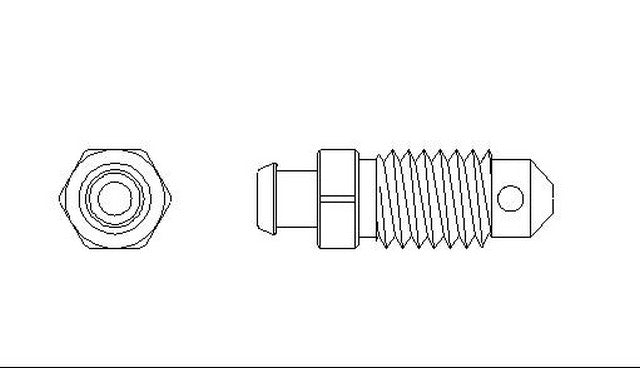 Better Brake Parts Brake Bleeder Screw P/N:9406 Fits: Buick Century, Buick Commercial Chassis, Buick Electra, Buick Lesabre, Buick Park Avenue, Buick Reatta, Buick Regal, Buick Rendezvous, Buick Riviera - Image 1