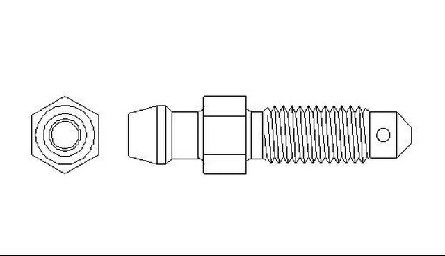 Better Brake Parts Brake Bleeder Screw P/N:9411 Fits: Acura Slx, BMW 2002, BMW 3.0si, BMW 318i, BMW 318is, BMW 318ti, BMW 320i, BMW 323ci, BMW 323i, BMW 323is - Image 1