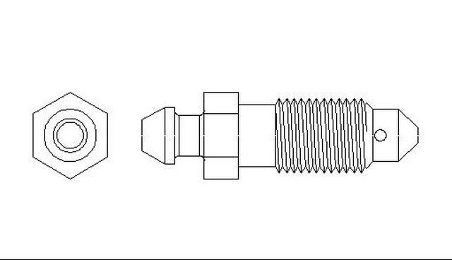 Better Brake Parts Brake Bleeder Screw P/N:9412 Fits: Alfa Romeo Giulia, Alfa Romeo Stelvio, Audi 100, Audi 100 Quattro, Audi 80, Audi 80 Quattro, Audi 90, Audi 90 Quattro, Audi A3 Quattro - Image 1