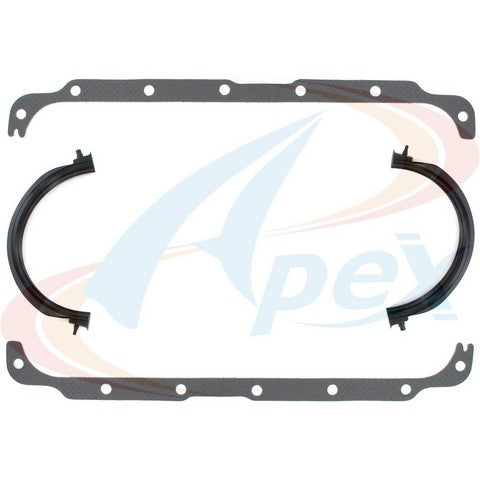 APEX Automobile Parts Inc Engine Oil Pan Gasket Set P/N:AOP254 Fits: Dodge B150 91-88, Dodge B250 91-88, Dodge D100 89-88, Dodge D150 91-88, Dodge D250 91-88, Dodge Dakota 91-87, Dodge W100 1989, Dodge W150 91-89 - Image 1