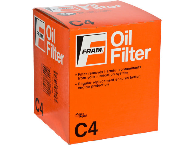 FRAM Engine Oil Filter P/N:C4 Fits: Cadillac Commercial Chassis, Cadillac Deville, Cadillac Eldorado, Cadillac Series 60 Fleetwood, Cadillac Series 61, Cadillac Series 62, Cadillac Series 70 Fleetwood Eldorado, Cadillac Series 75 Fleetwood, Chevrolet 1500 - Image 1