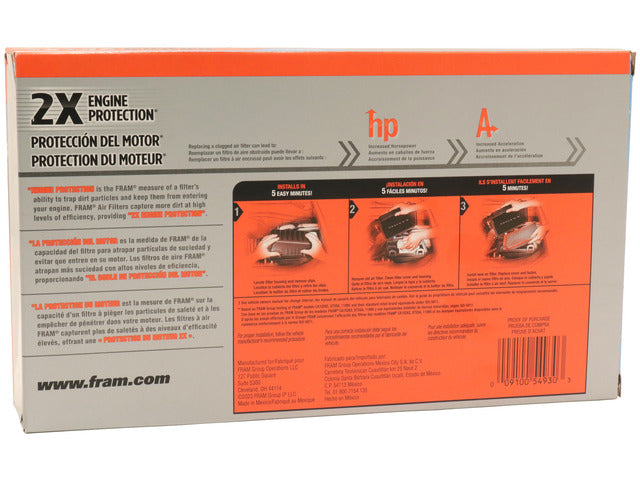 FRAM Engine Air Filter P/N:CA11206 Fits: Hyundai Accent 17-12, Hyundai Veloster 17-12, Kia Rio 17-12, Kia Soul 19-12 - Image 1