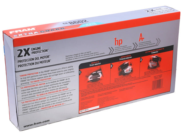FRAM Engine Air Filter P/N:CA8602 Fits: Audi Tt 06-00, Audi Tt Quattro 06-00, Volkswagen Beetle 10-98, Volkswagen Golf 06-99, Volkswagen Golf City 10-07, Volkswagen Jetta 05-99, Volkswagen Jetta City 09-07, Volkswagen R32 2004 - Image 1