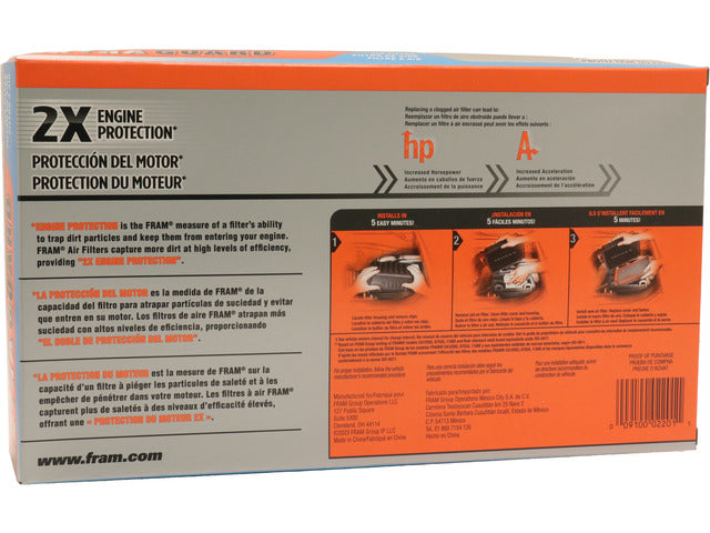 FRAM Engine Air Filter P/N:CA8760 Fits: Honda Odyssey 01-99 - Image 1