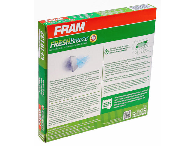 FRAM Cabin Air Filter P/N:CF10132 Fits: Lexus Es330 06-04, Lexus Gx470 09-06, Lexus Rx350 09-07, Lexus Rx400h 08-06, Toyota Avalon 04-00, Toyota Camry 06-02, Toyota Sienna 10-04, Toyota Solara 08-04 - Image 1