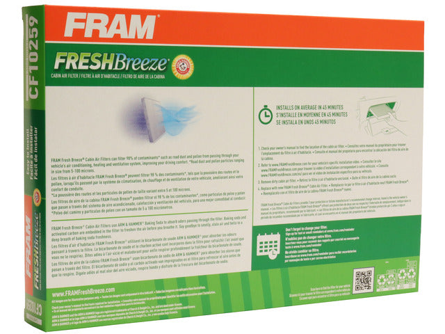FRAM Cabin Air Filter P/N:CF10259 Fits: Land Rover Lr3 09-05, Land Rover Lr4 16-10, Land Rover Range Rover Sport 13-06 - Image 1