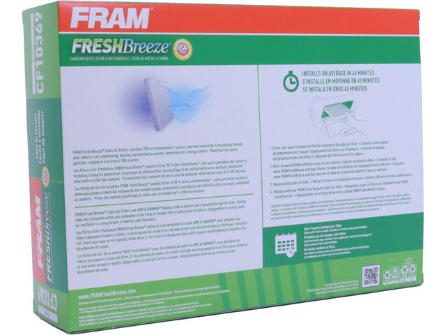 FRAM Cabin Air Filter P/N:CF10369 Fits: BMW 525i 03-01, BMW 528i 00-97, BMW 530i 03-01, BMW 540i 03-97, BMW M5 03-00 - Image 1