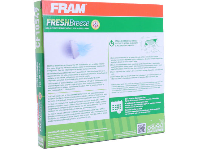 FRAM Cabin Air Filter P/N:CF10549 Fits: Honda Fit 08-07, Scion Fr-s 16-13, Subaru Brz 20-13, Subaru Brz 25-22, Toyota 86 20-17, Toyota Gr86 25-22 - Image 1