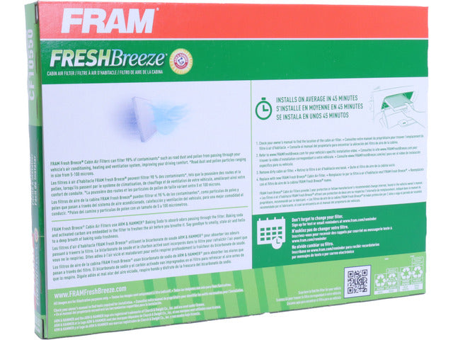 FRAM Cabin Air Filter P/N:CF10550 Fits: Nissan Rogue 13-08, Nissan Rogue Select 15-14, Nissan Sentra 12-07 - Image 1